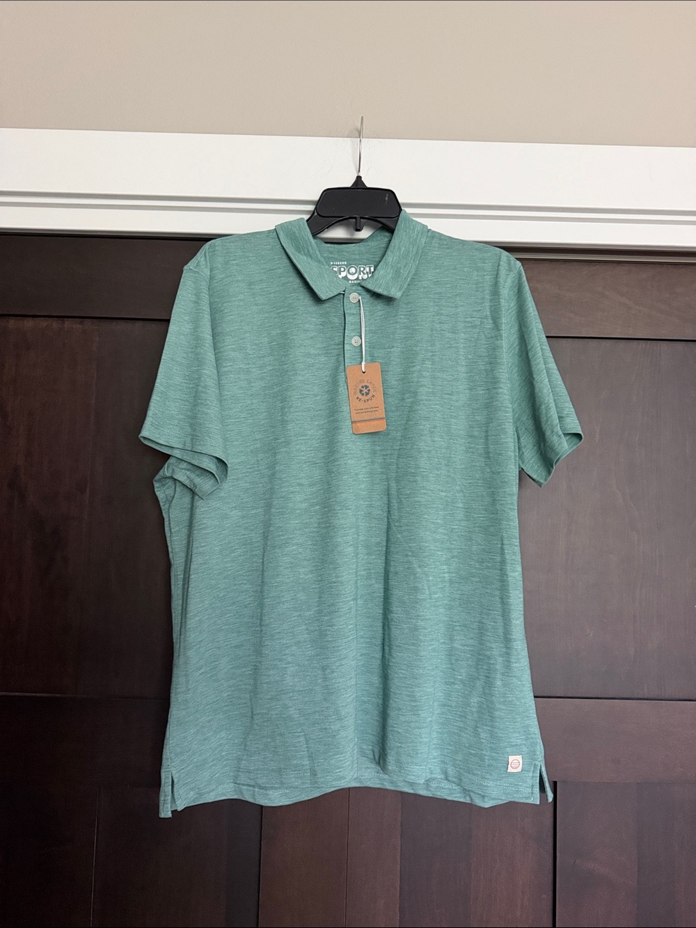 Marine Layer Men's Weekend Sport Air Polo in Deap Sea Green size Large